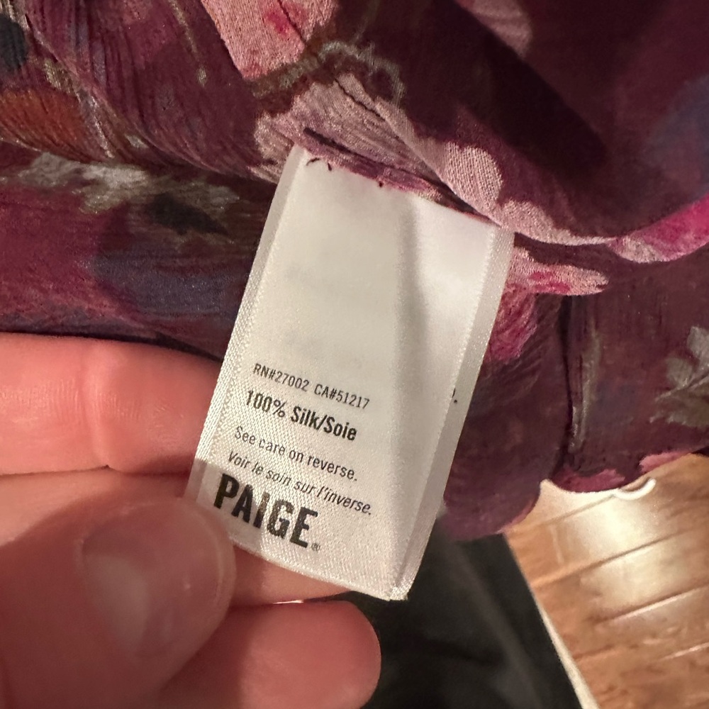 *EUC*LIKE NEW*Sz XL* PAIGE* Lanea Floral Ruffle Peplum Silk Top - Picture 9 of 12